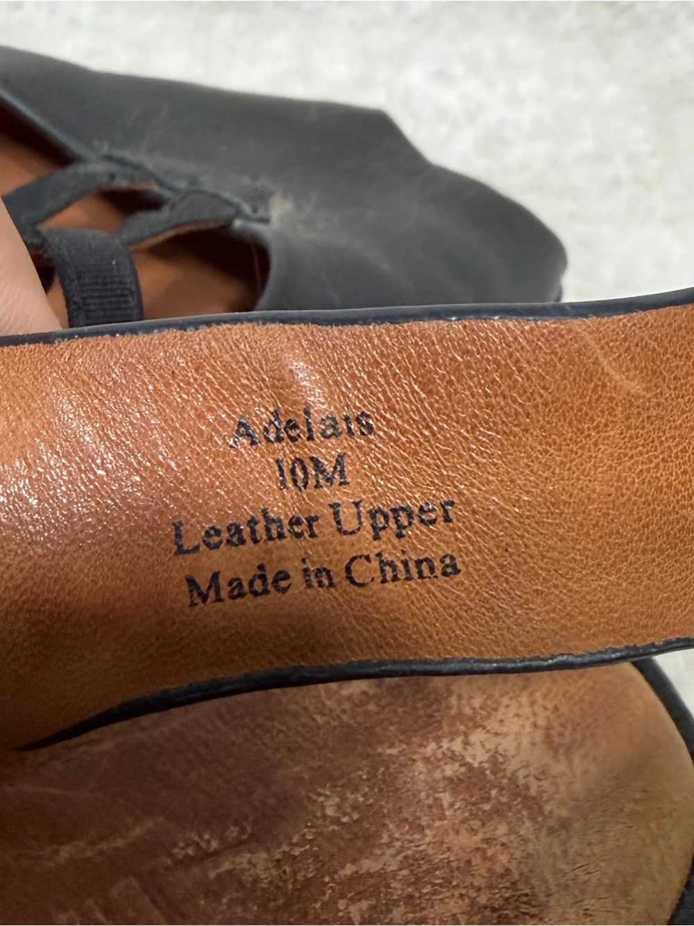 L’amour des pieds Adelais platform wedge sandals in black leather Size 10